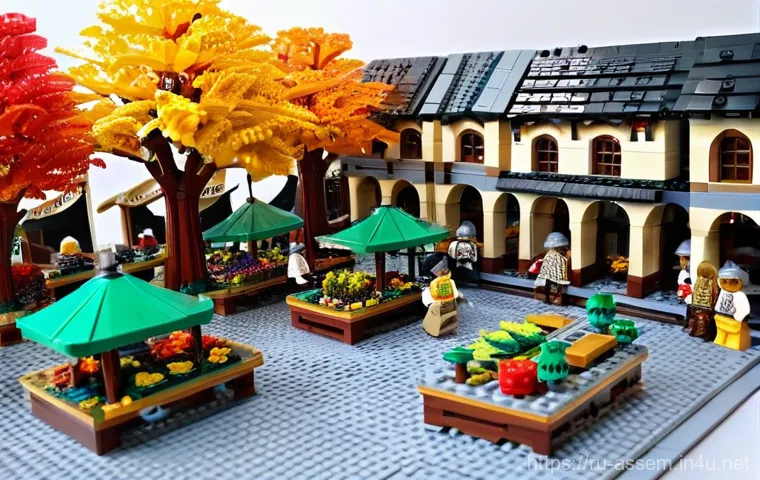 레고 브릭으로 만든 캐릭터 팬아트 - **A highly detailed LEGO MOC (My Own Creation) of a fantasy warrior hero, standing proudly. The warr...