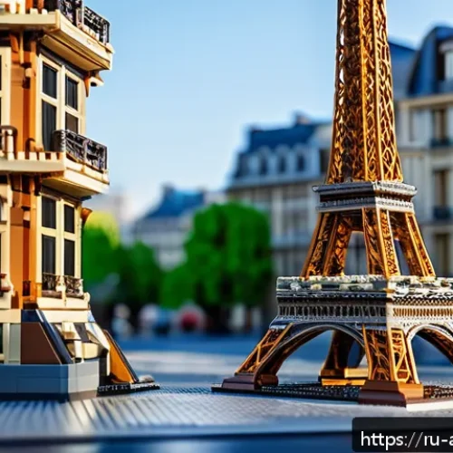 Home 31 레고 창작 포럼에서의 인기작 - A highly detailed LEGO miniature of the Eiffel Tower, showcasing precise architectural accuracy with...